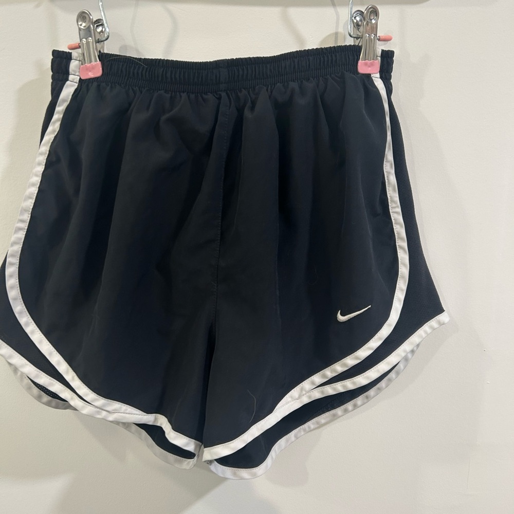 Nike Women's Black and White Athletic Shorts